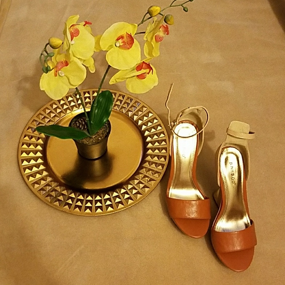 Nude high heel wedges